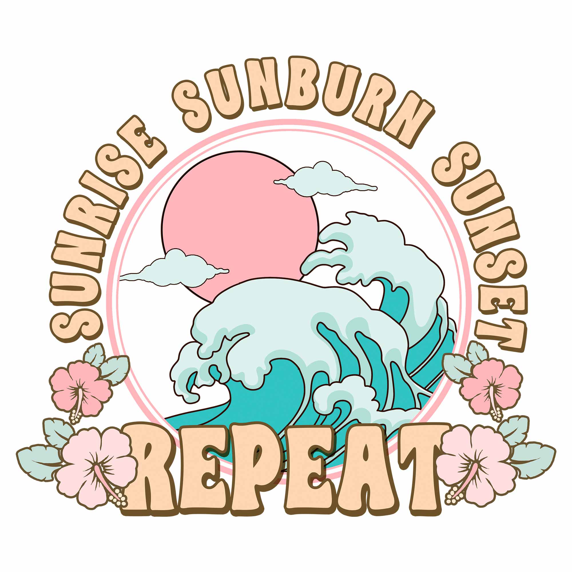 Sonnenaufgang Sonnenbrand Sonnenuntergang - Pastell Sommer Kleidung Transfer