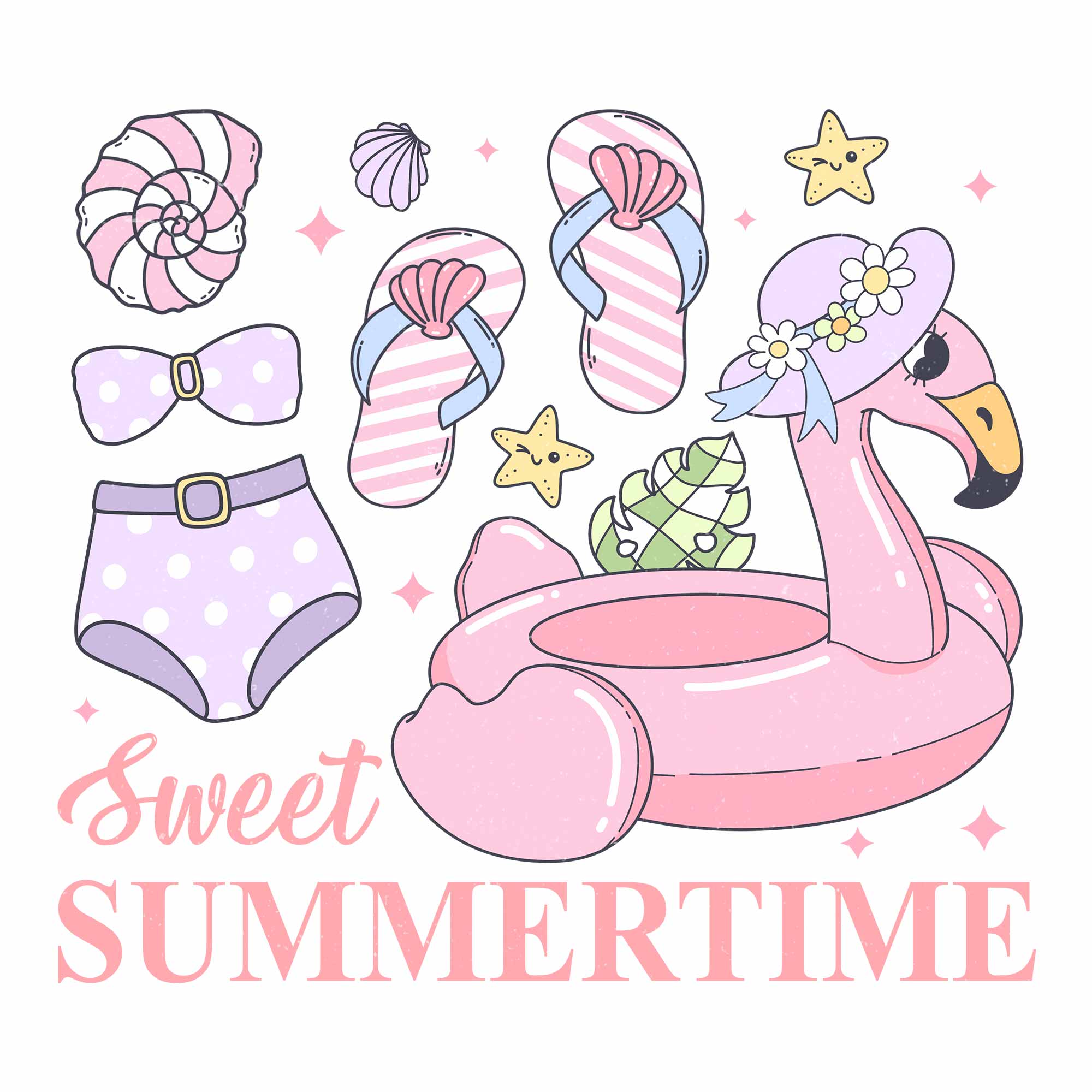 Sweet Summer -  Pink Summer Kleding Transfer