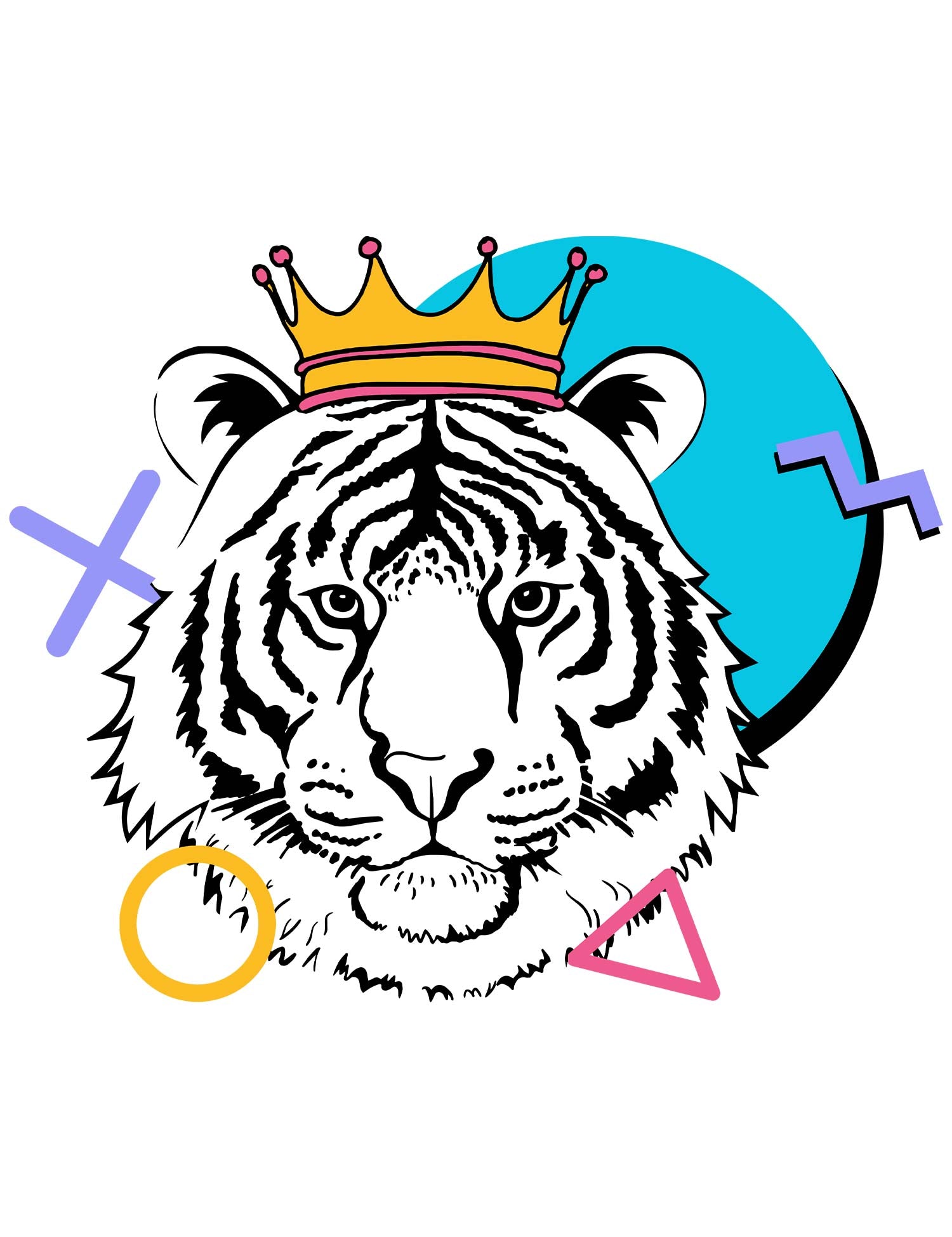 Tiger - 90er Jahre Tiere Kleidung Transfers