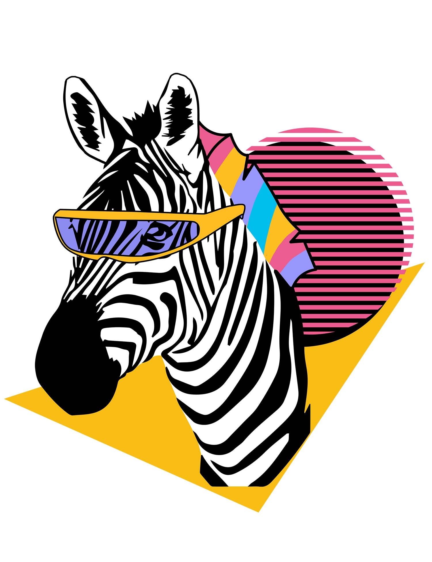 Zebra - 90's Animals Clothing Transfers