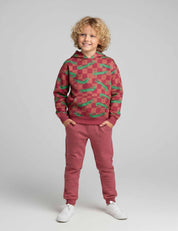 Croco Crew Berry Check | French Terry | 170 cm breed