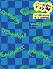 Croco Crew Blue Check | French Terry | 170 cm breed