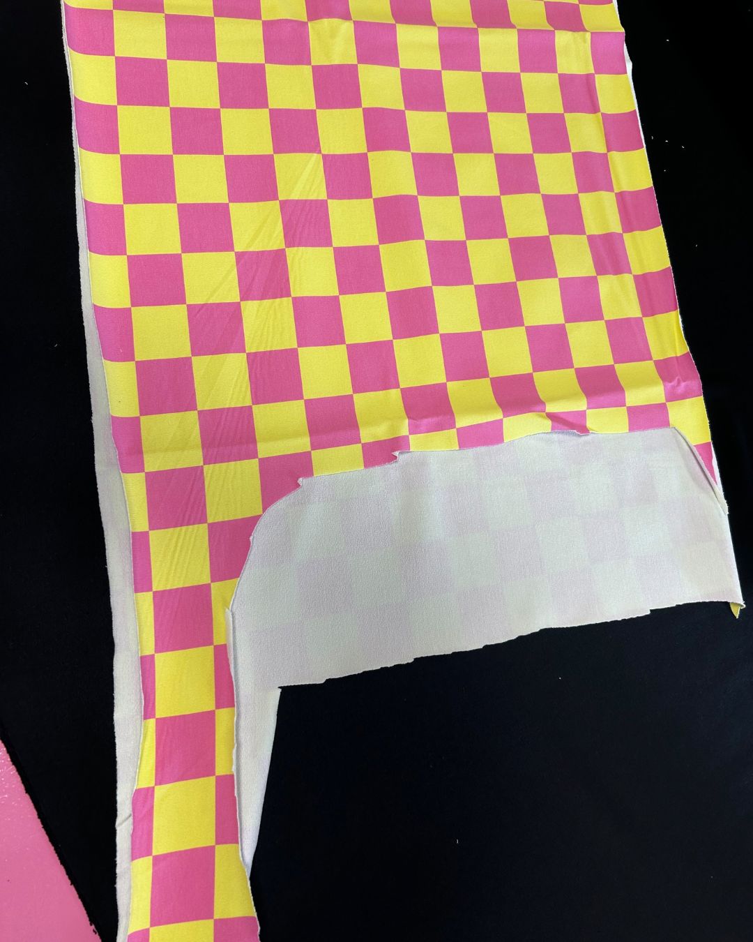 40cm Bubble Pink Check French Terry | Rebel Rescue