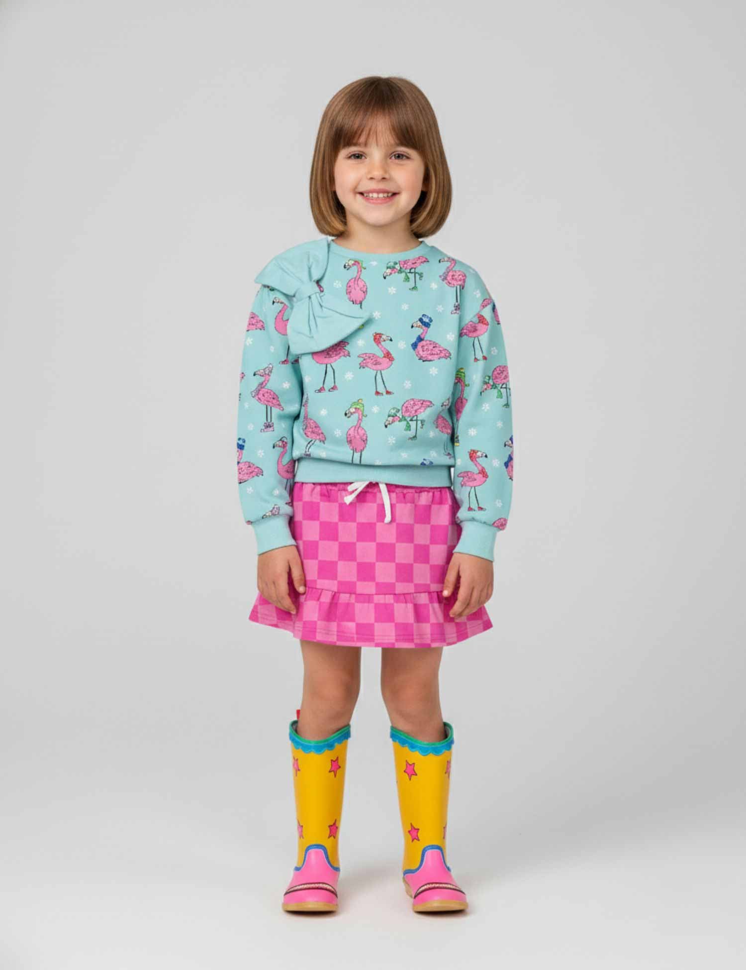 Pink Punch Check | French Terry | 170 cm breed