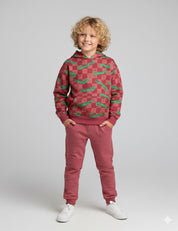 Croco Crew Berry Check | French Terry | 170 cm breed