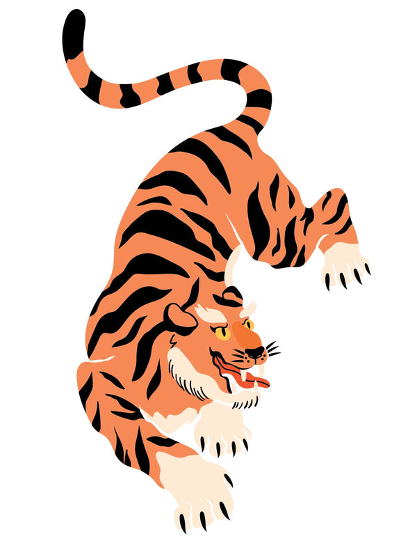 Orange Tiger Pounce - Carousel Clash – Strijktransfer