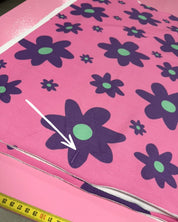 70cm Color Clash Pink Punch French Terry | Rebel Rescue (vlekken)