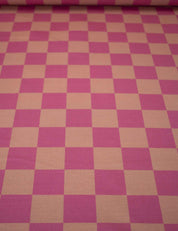 Berry Bold & Dusty Peach Check | French Terry | 170 cm breed