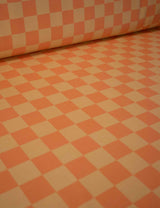 Bittersüßes Orangen-Karo | French Terry | 170 cm breit