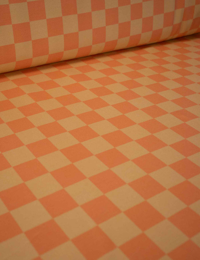 Bittersweet Orange Check French Terry
