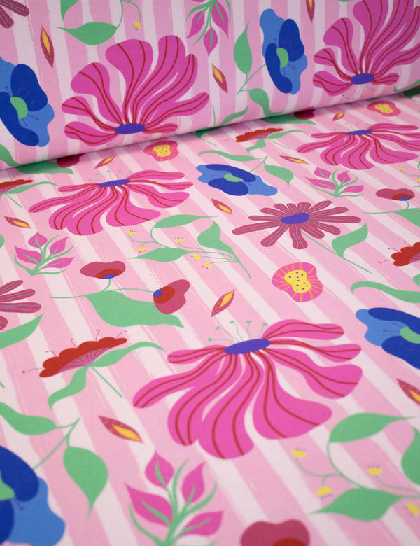Bloom Boom Pink Pearl | Französischer Frottee | 170 cm breit