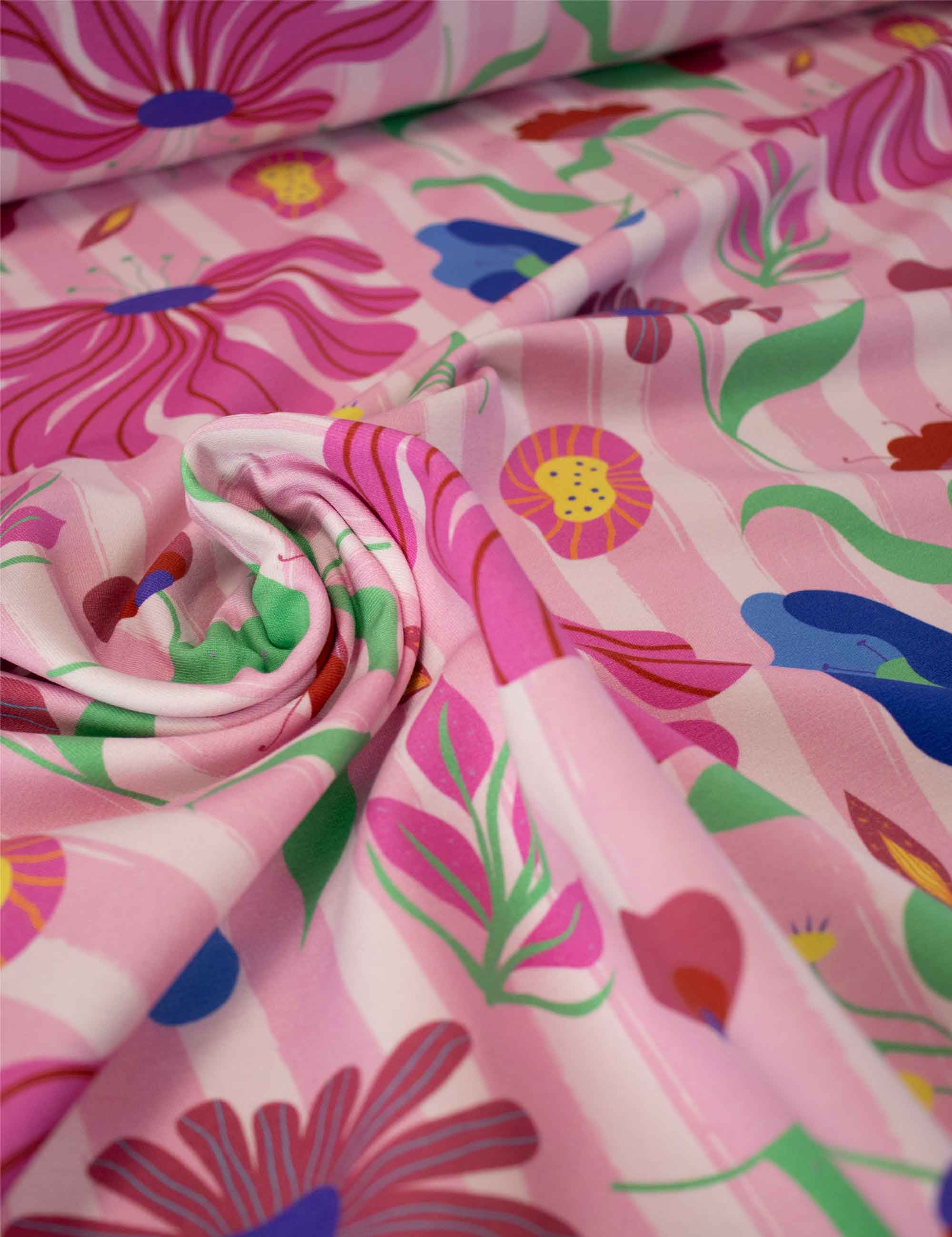 Bloom Boom Pink Pearl | French Terry | 170 cm breed