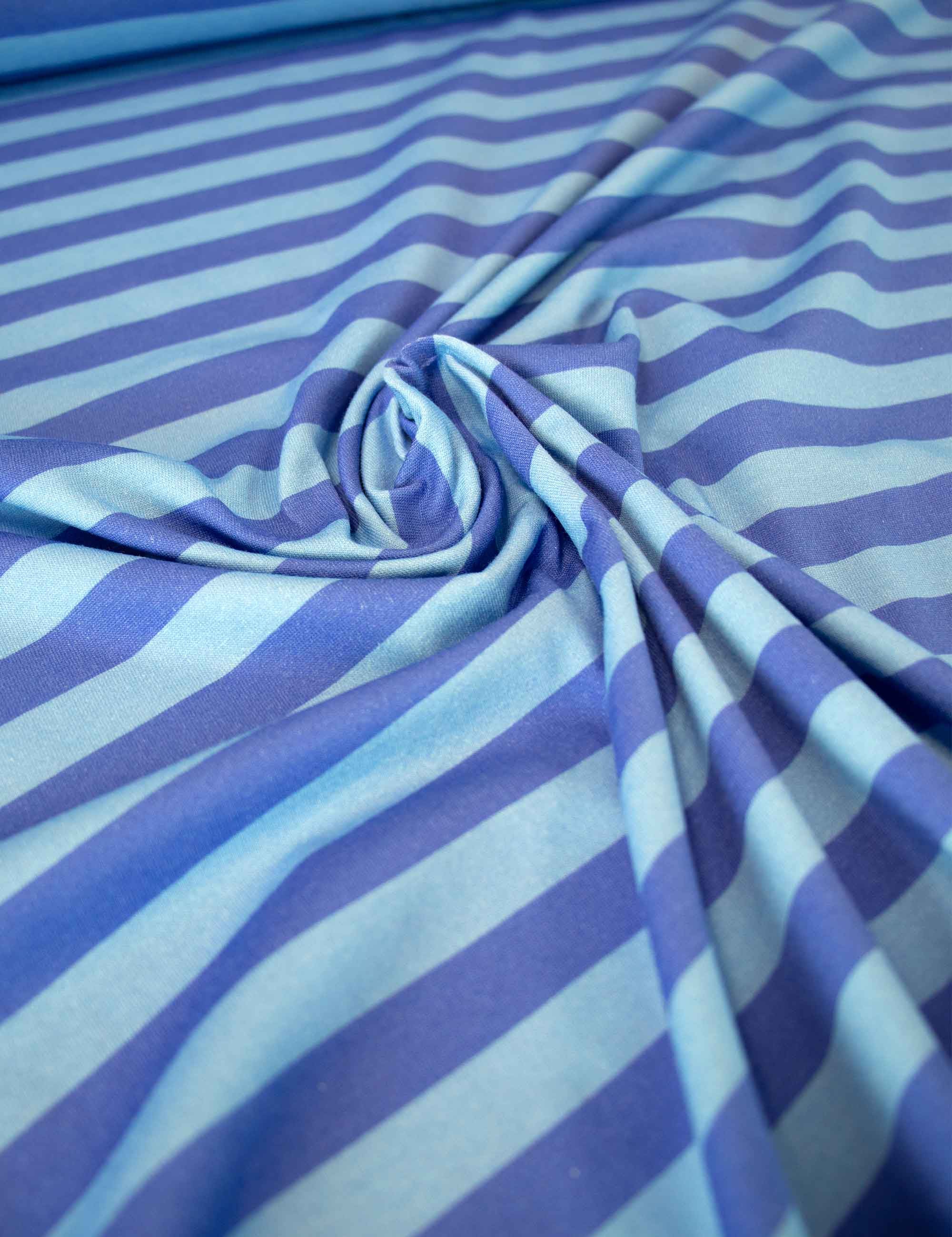 Blue Stripe | 100% Katoen Jersey | 170 cm breed