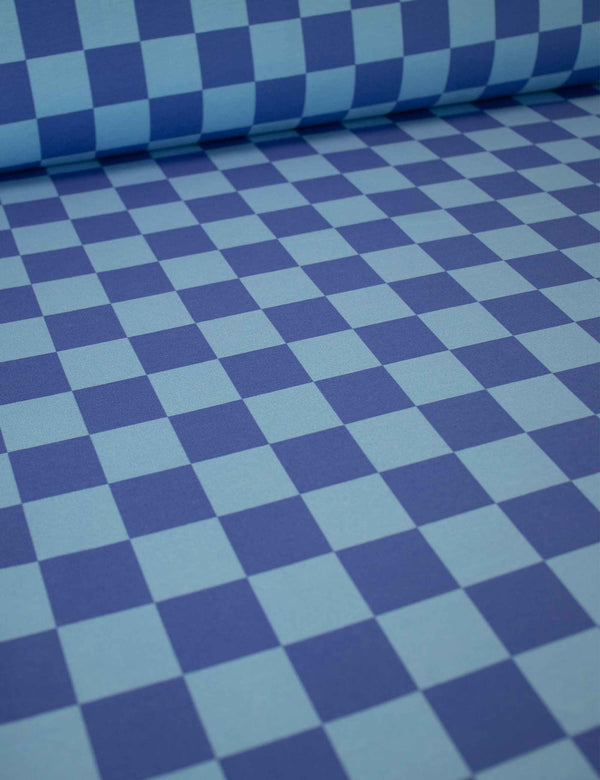 Bold Blue & Royal Blue Check | French Terry | 170 cm breed