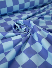 Bold Blue & Royal Blue Check | French Terry | 170 cm breed