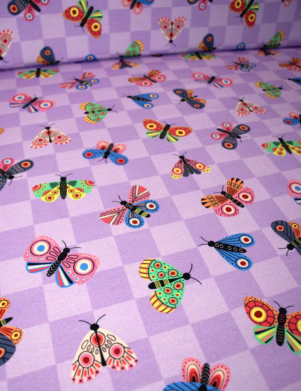 Butterfly Lilalicious | French Terry | 170 cm breit