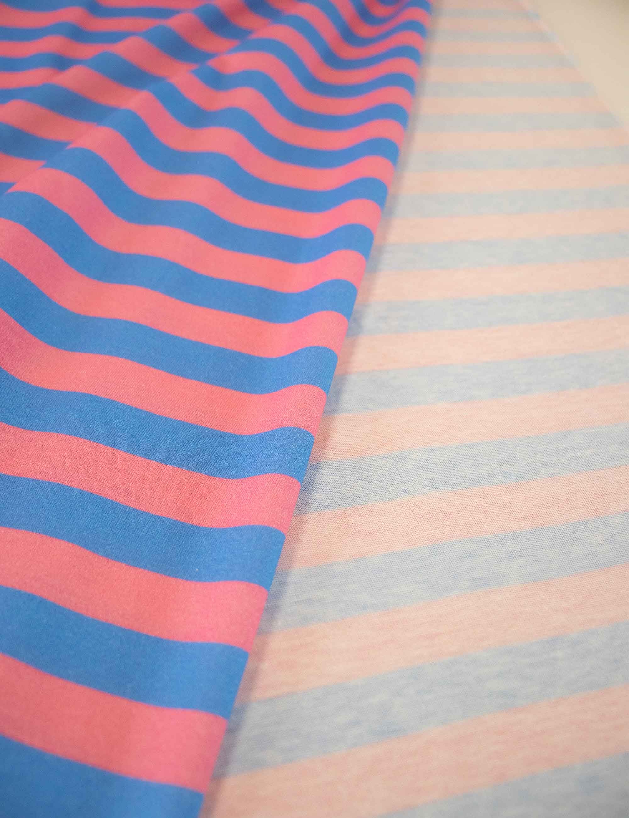 Coral Stripe | 100% Katoen Jersey | 170 cm breed