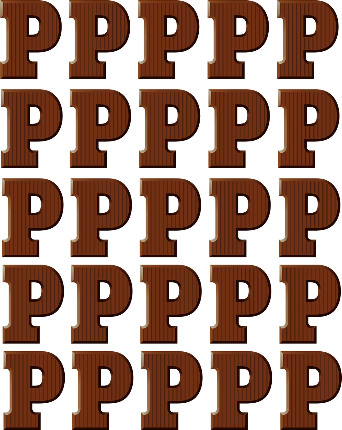Chocolade letters Piet – All-over transfervel