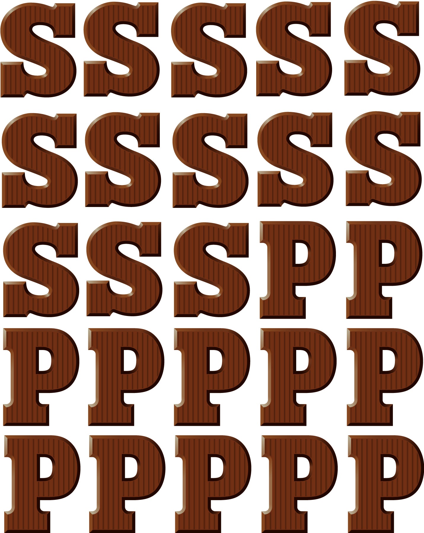 Chocolade letters Sint en Piet - Fabric Frenzy