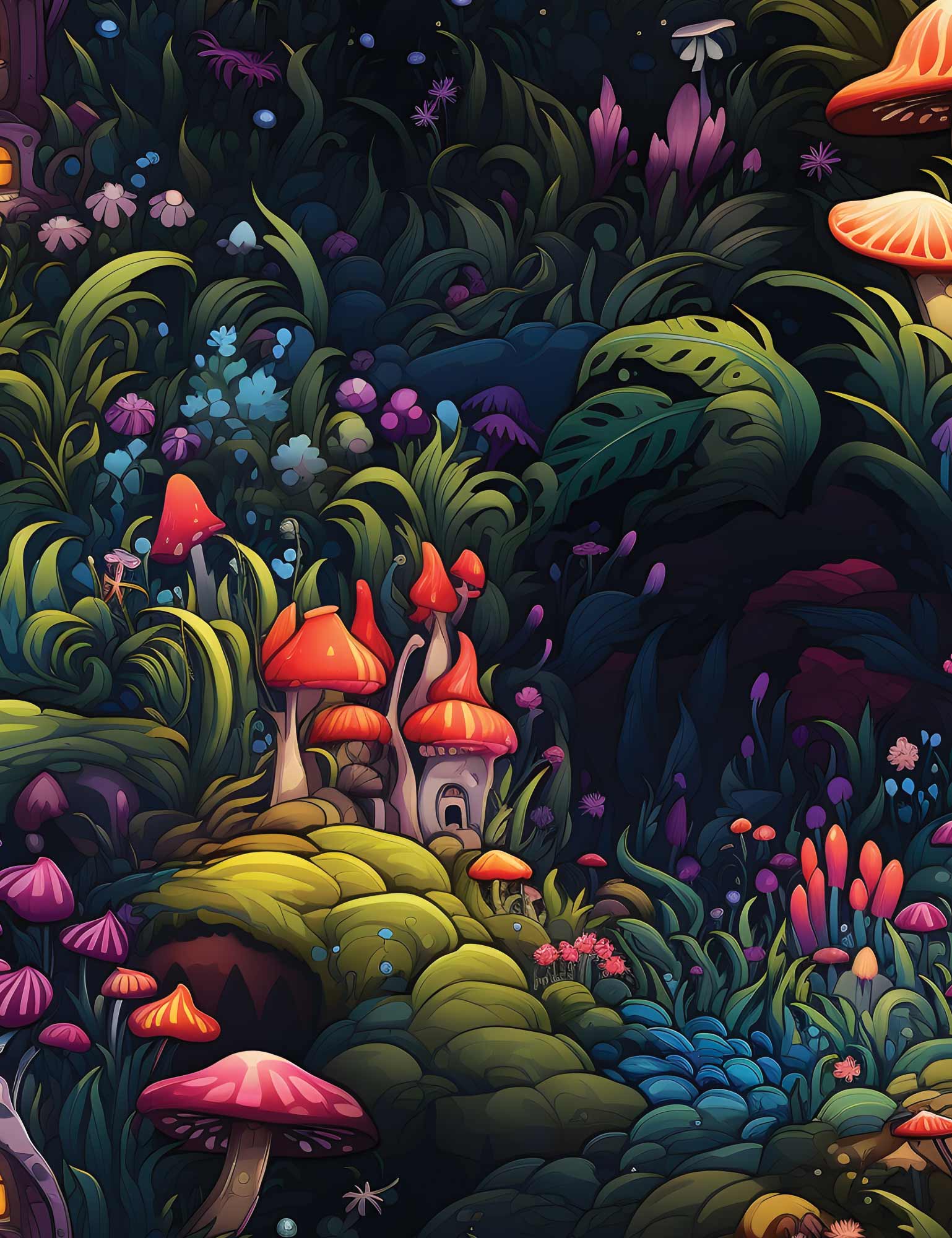 Fairy Forest Midnight Garden | French Terry | 170 cm breed