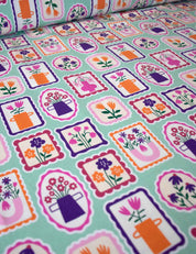 Floral Stamps Mint Vibe | Tricot | 170cm breed