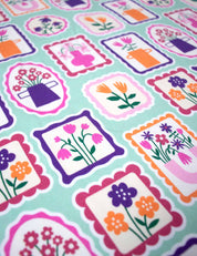 Floral Stamps Mint Vibe | Tricot | 170cm breed