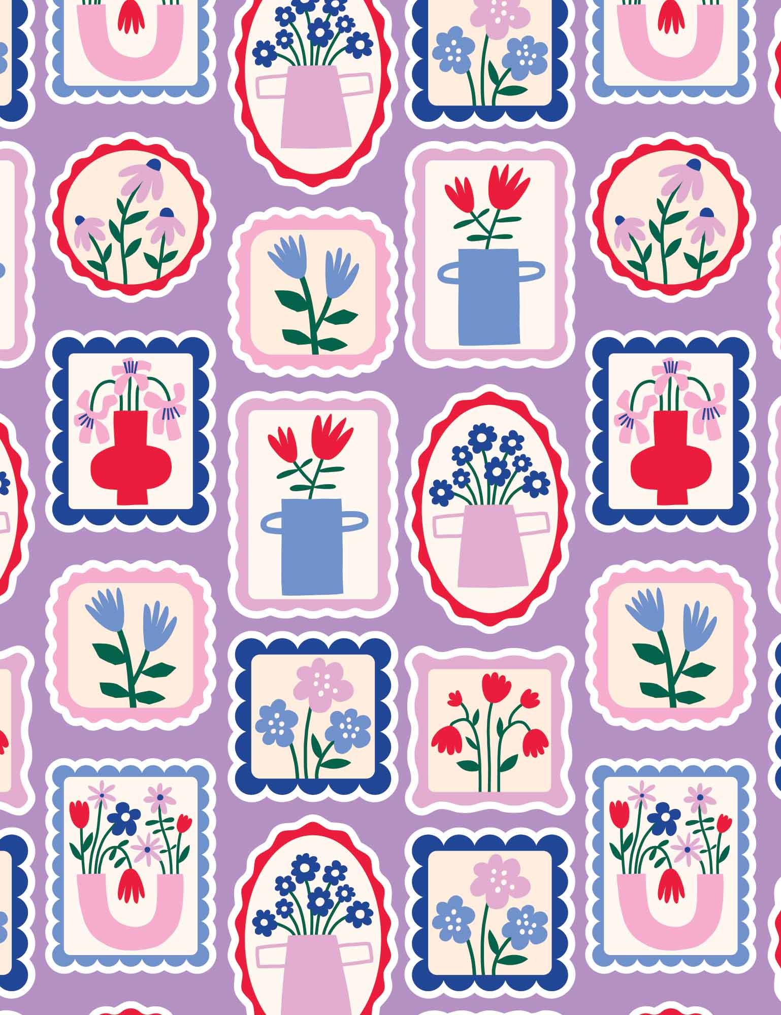 Floral Stamps | Tricot | 170cm breed