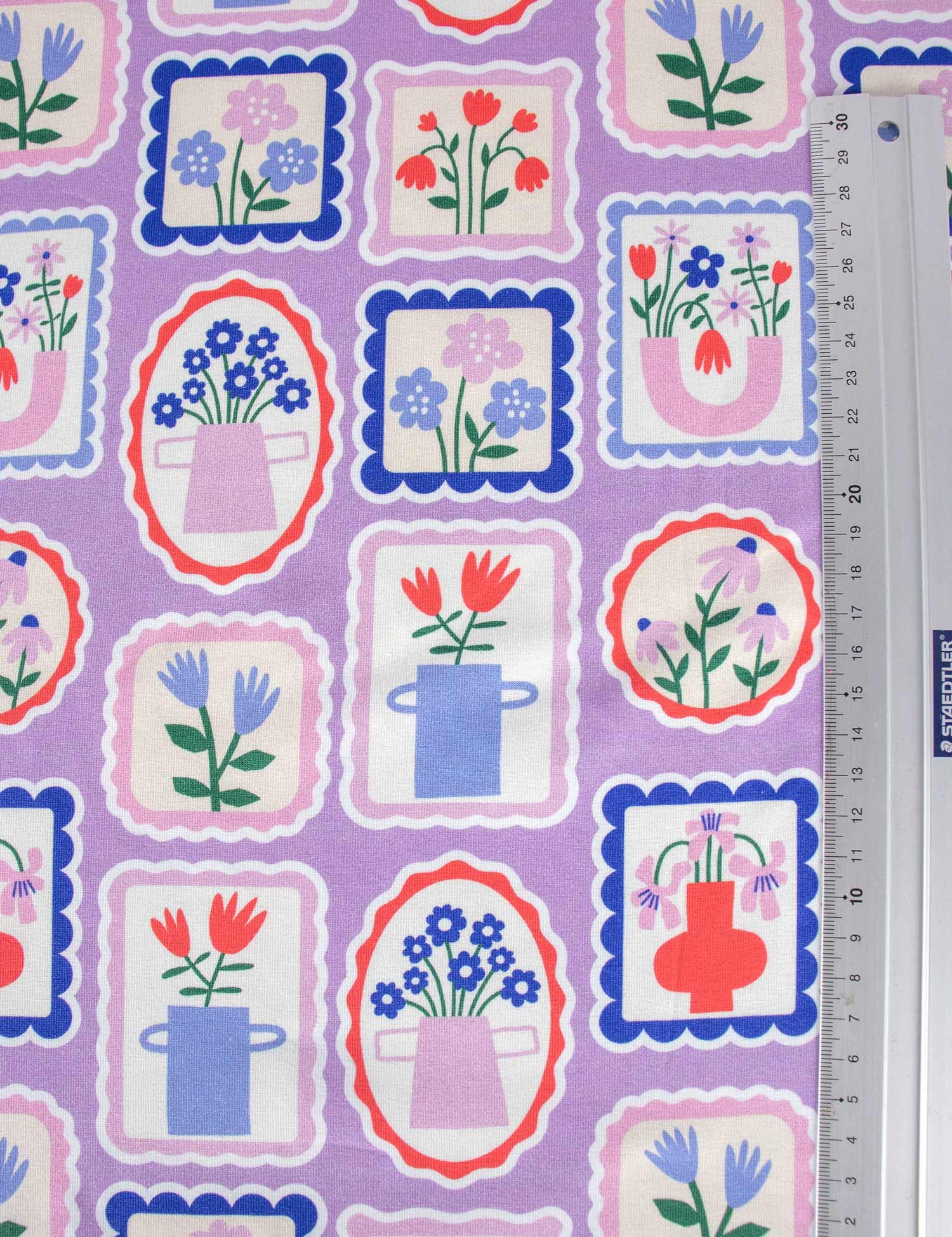 Floral Stamps Lilalicious | Tricot | 170cm breed