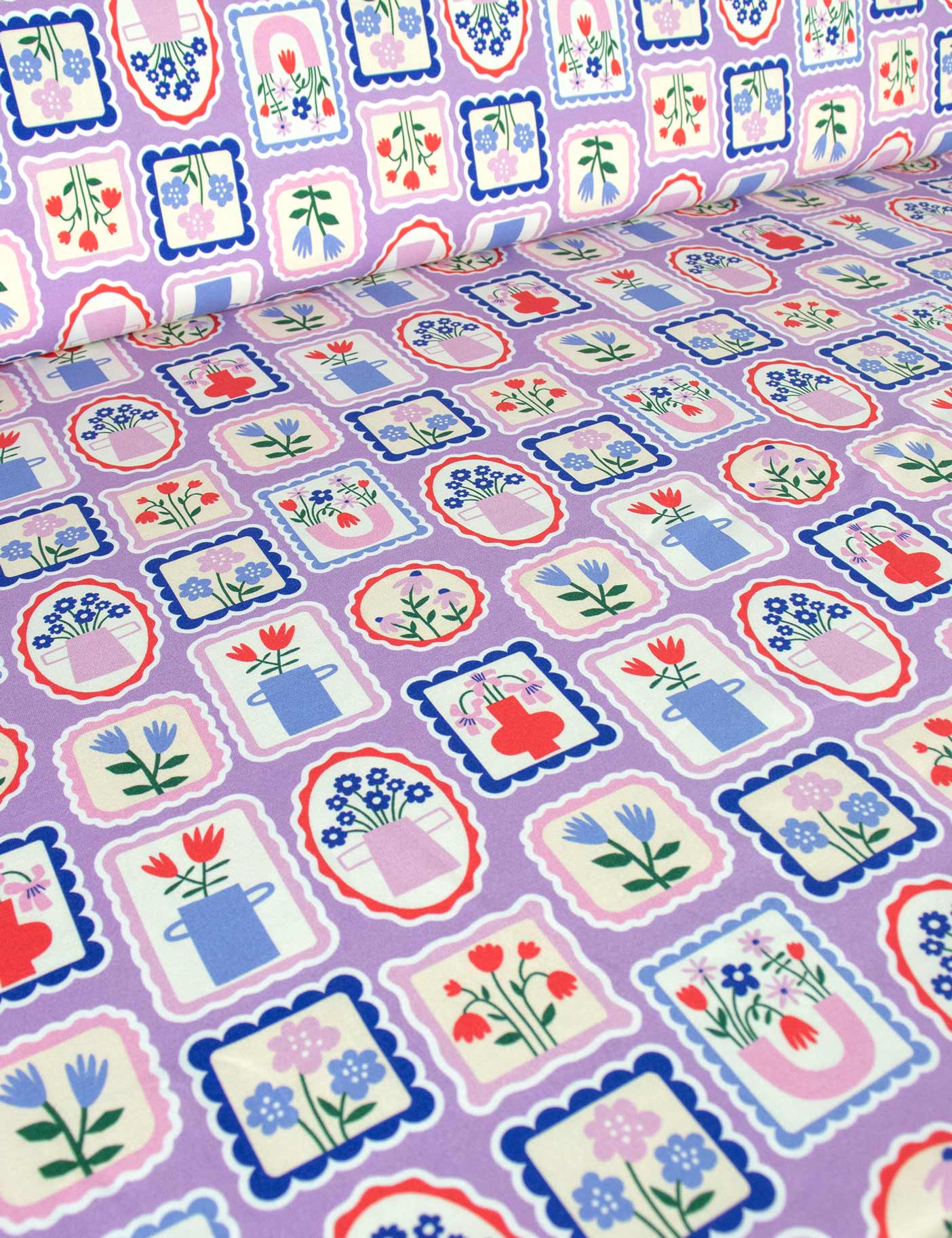 Floral Stamps Lilalicious | Tricot | 170cm breed