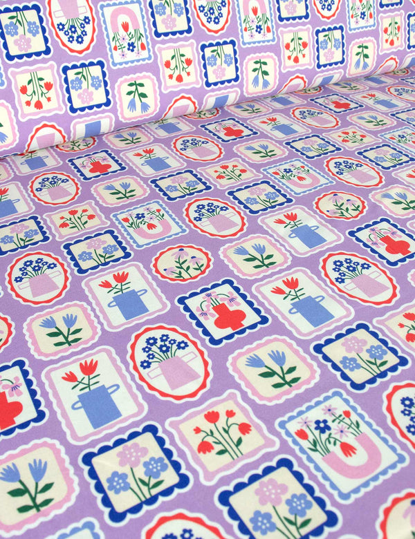Florale Stempel „Lillicalious“ | Trikot | 170 cm breit