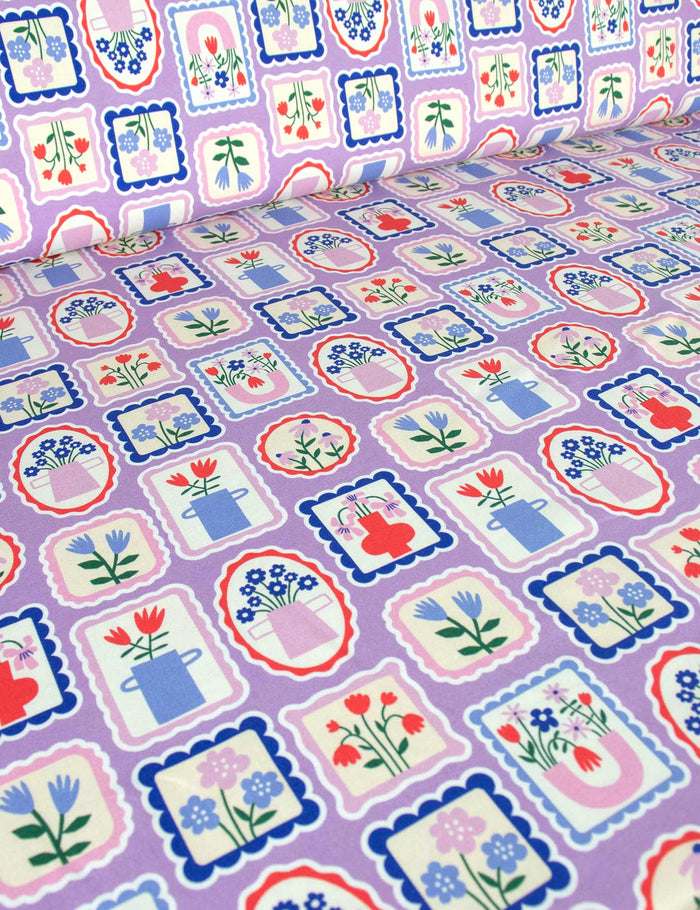 Floral Stamps Lilalicious | Tricot | 170cm breed
