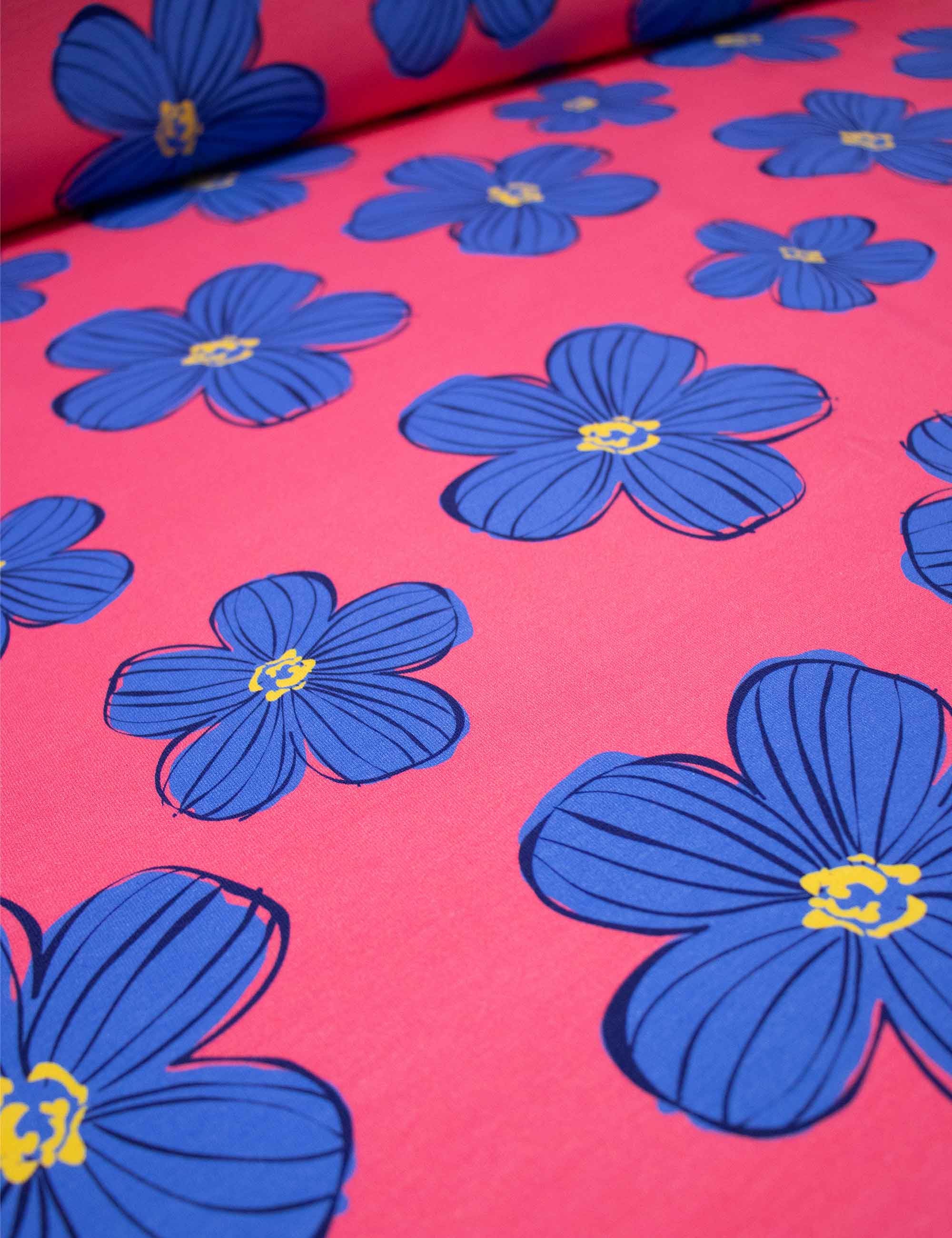 Funky Florals Coral | French Terry | 170cm breed