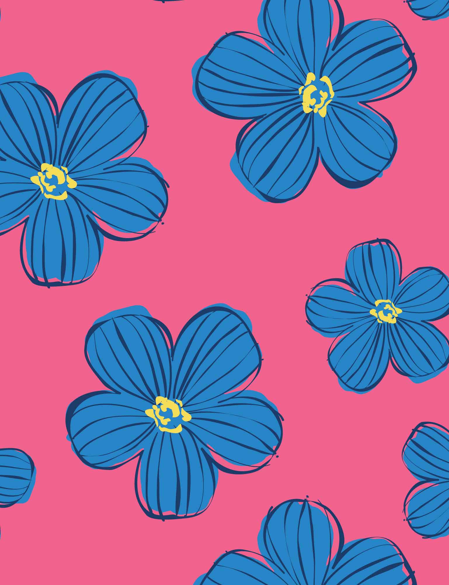 Funky Florals Coral | French Terry | 170cm breed