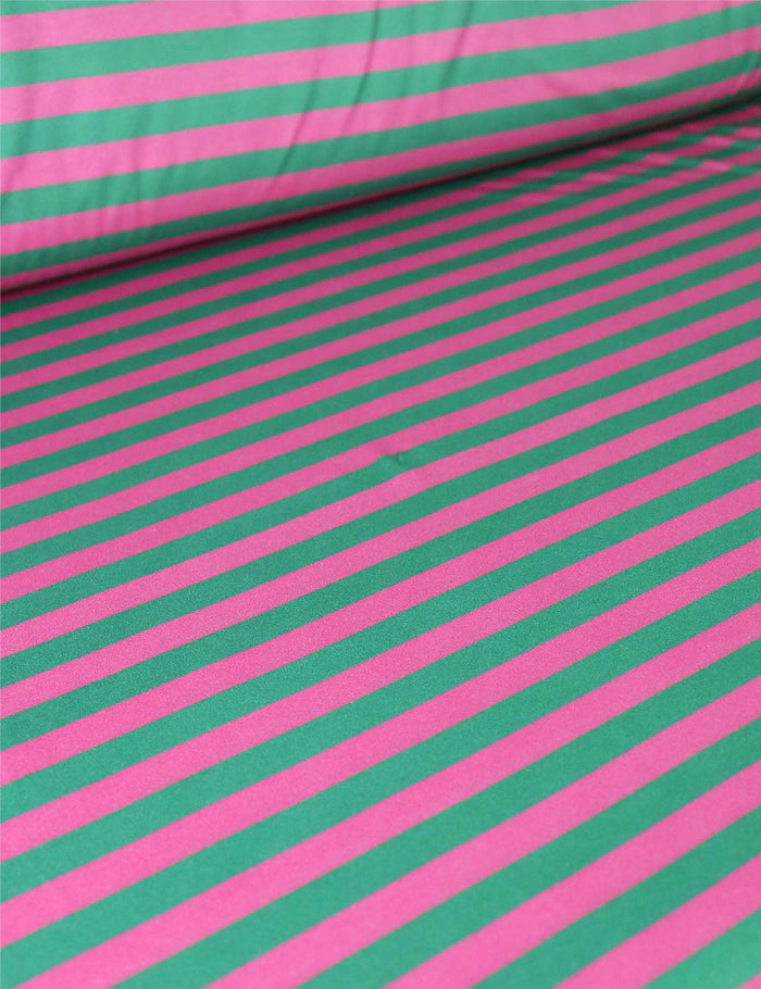 Green Stripe | Jersey 100 % coton | 170 cm de large