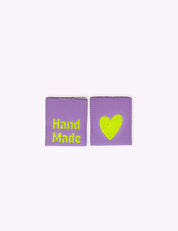Hand Made Hearts Lilac | Geweven naailabel