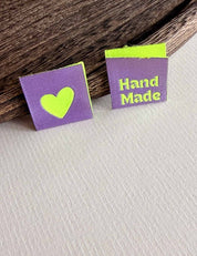 Hand Made Hearts Lilac | Geweven naailabel