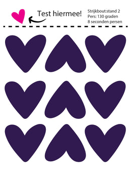 Hearts Midnight Plum Strijklabels – Strijktransfers
