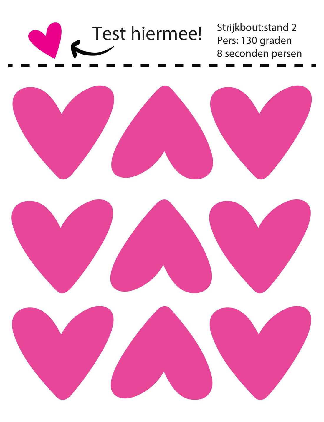 Hearts Pink Punch Strijklabels – Strijktransfers