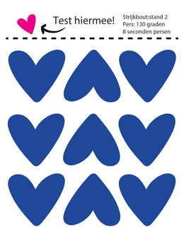 Hearts Royal Blue Strijklabels – Strijktransfers