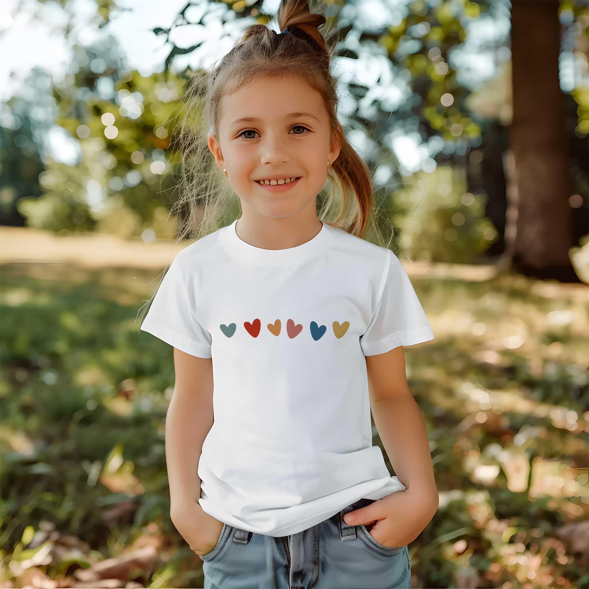 Hearts - Boho Rainbow - Kleding Transfer