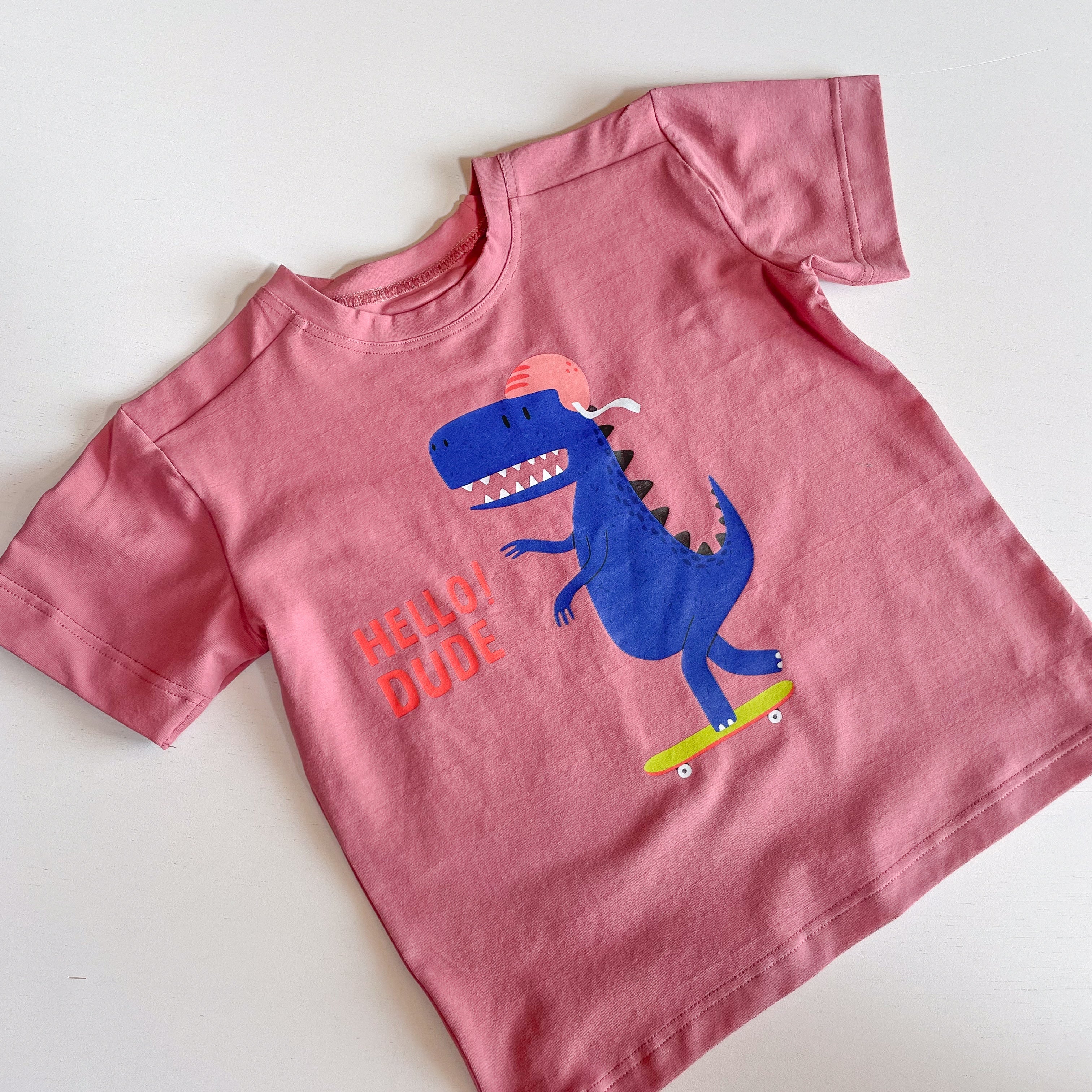 Hello Dude Blue Dino - Boys Kleding Transfers