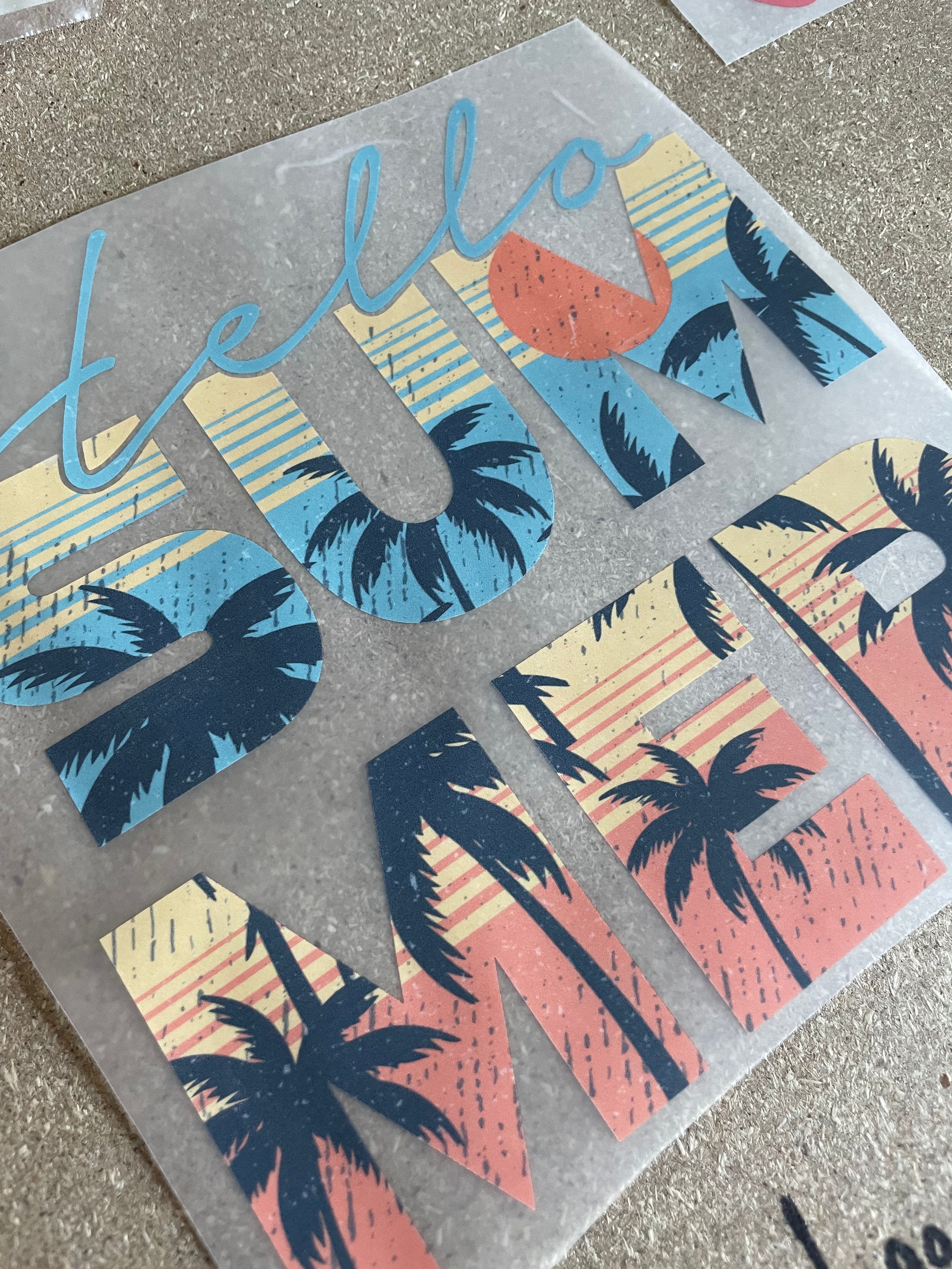 Hello Summer - Blue Summer Kleding Transfer