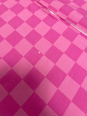 100cm Coupon Pink Punch Check, French Terry | Rebel Rescue