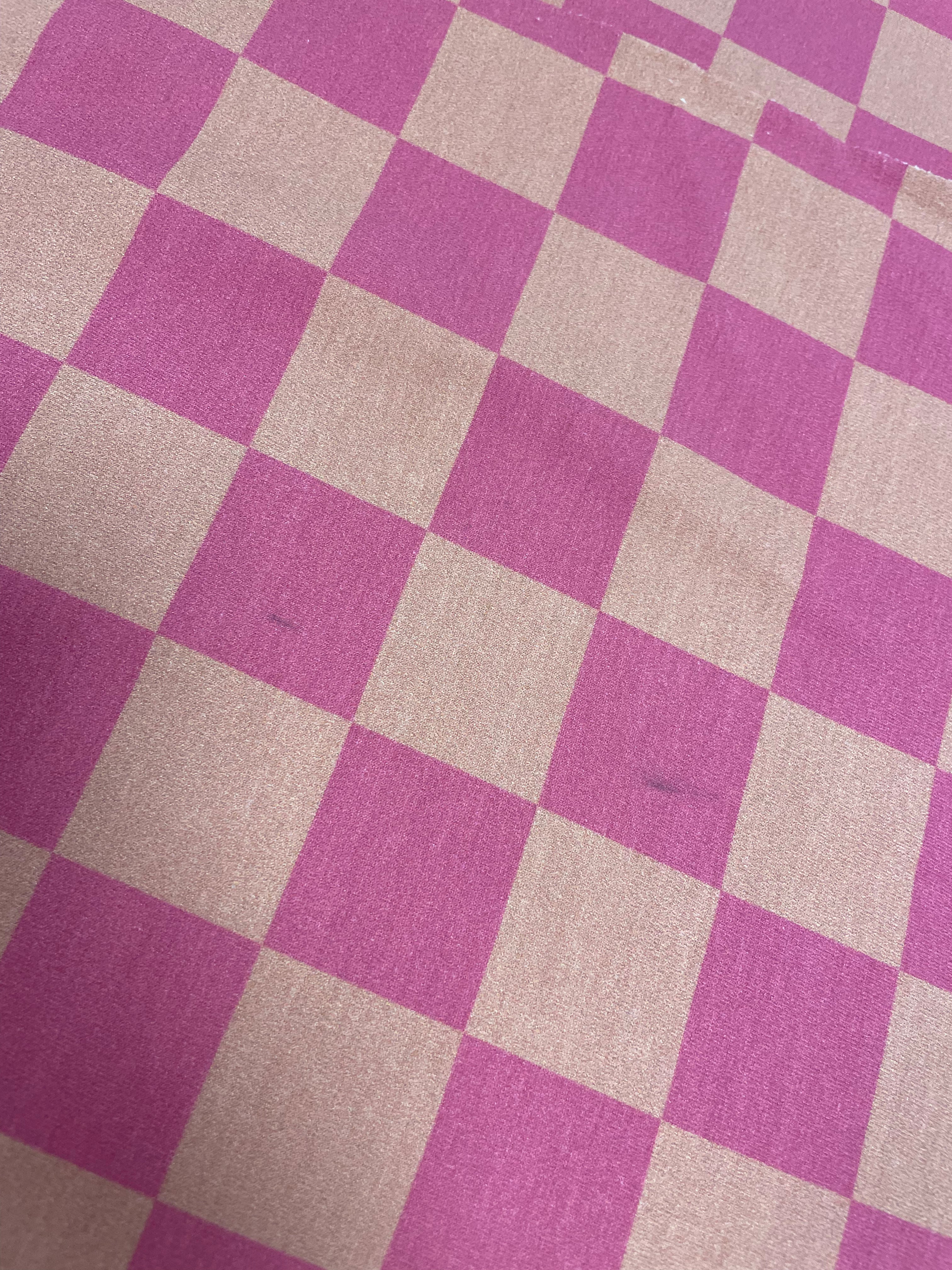 50cm Coupon Berry Check French Terry | Rebel Rescue