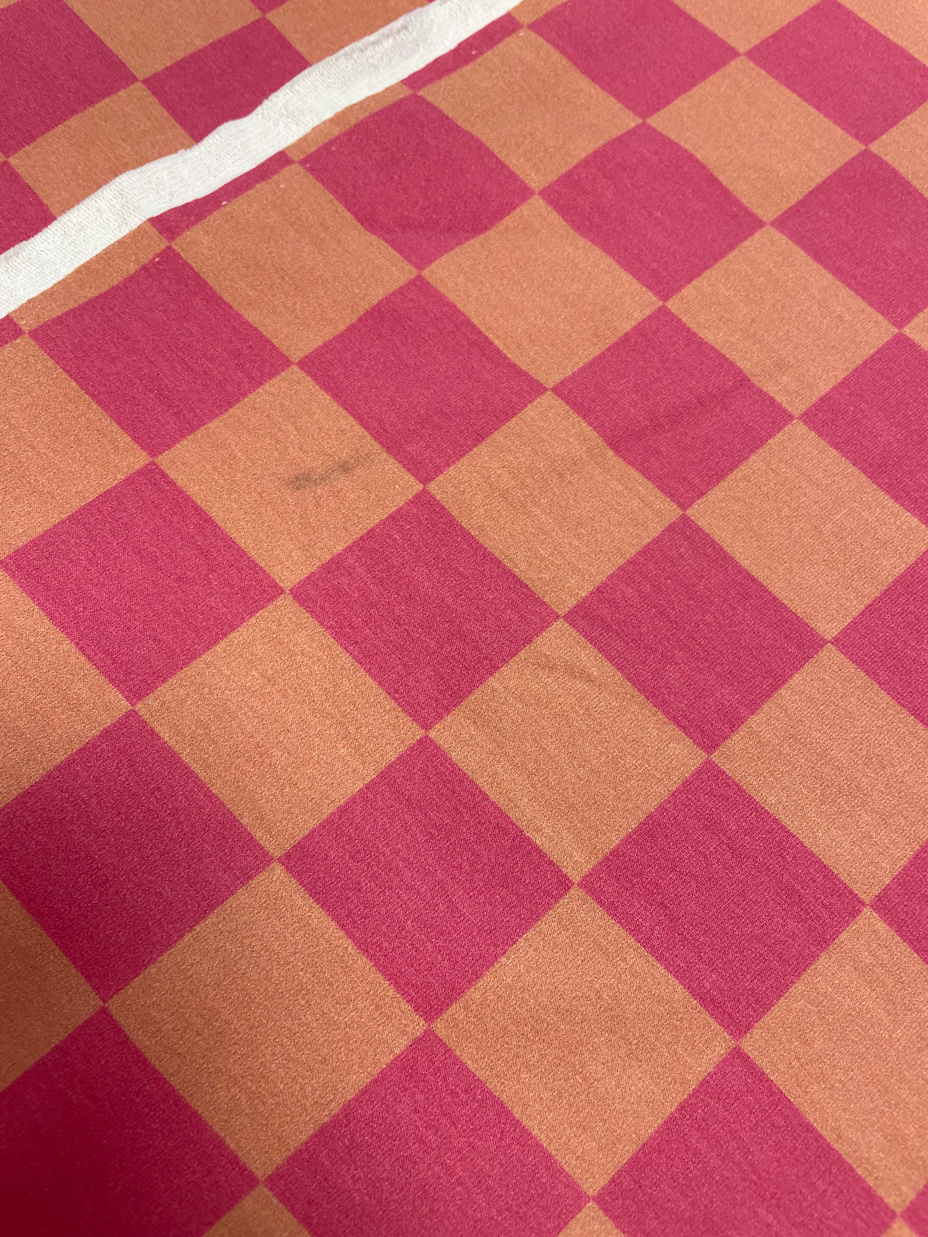 100cm Coupon Berry Check French Terry | Rebel Rescue