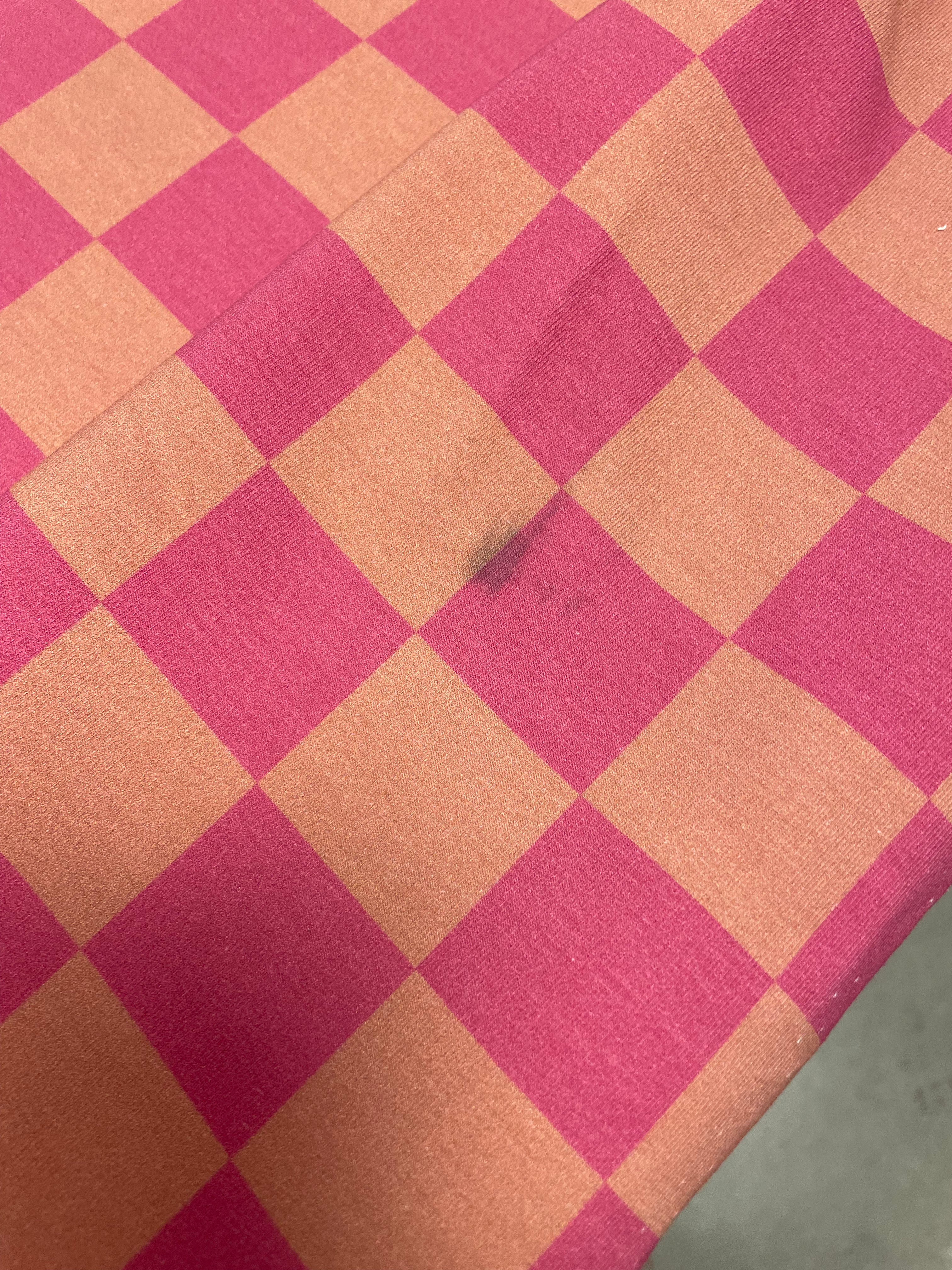 100cm Coupon Berry Check French Terry | Rebel Rescue