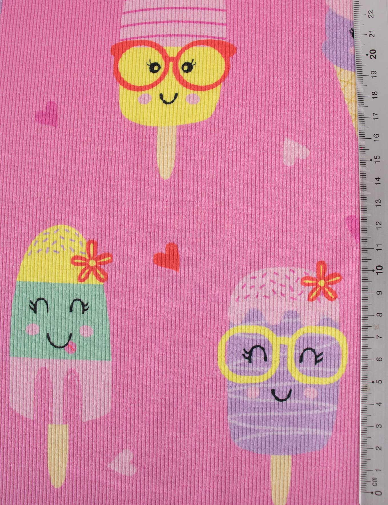 Ice Cream Crush Bubble Pink | Rib tricot | 125cm breed