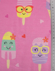 Ice Cream Crush Bubble Pink | Rib tricot | 125cm breed