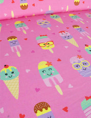 Ice Cream Crush Bubble Pink | Rib tricot | 125cm breed