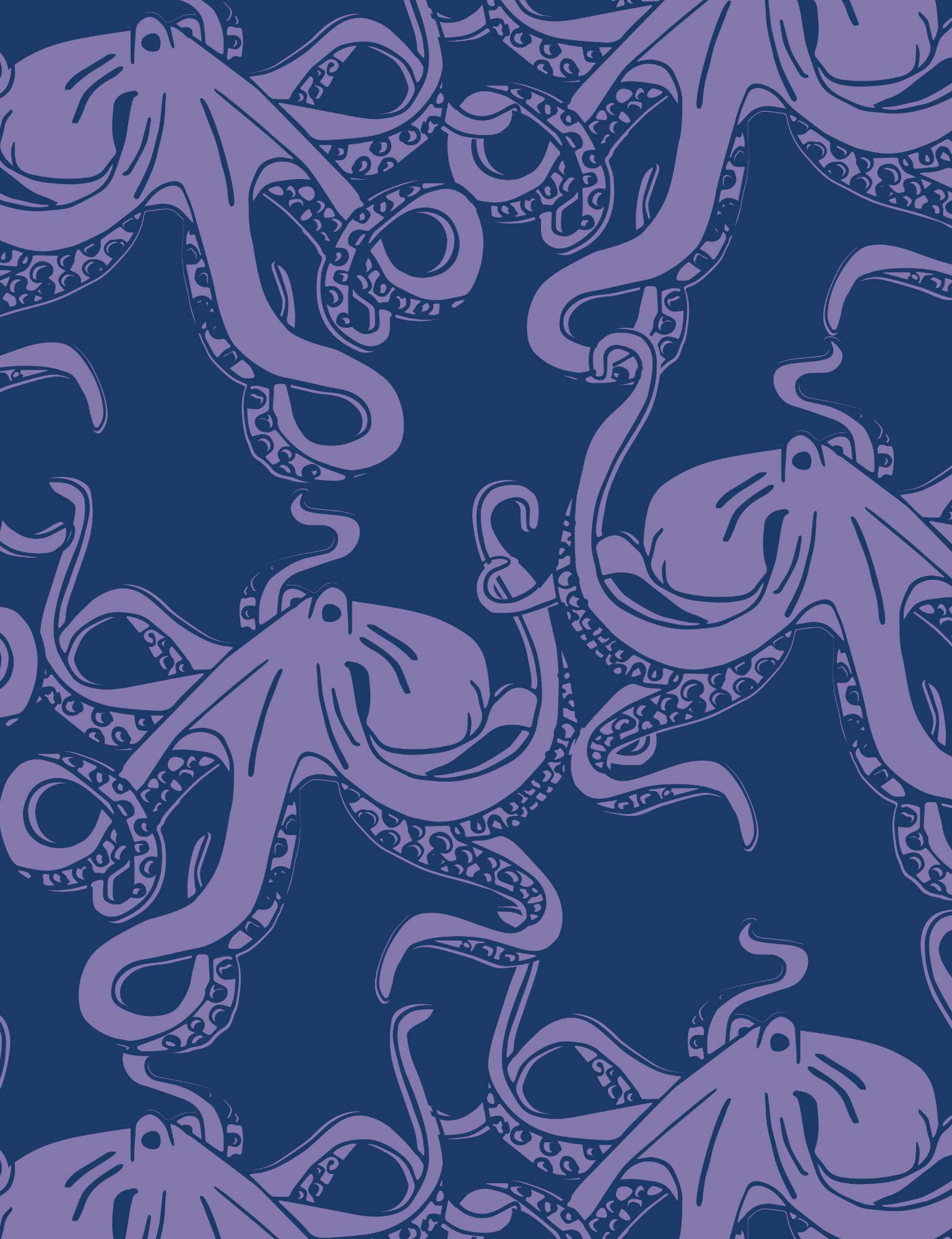 Inky Octopus - Spring Tides | 170cm breed | Tricot